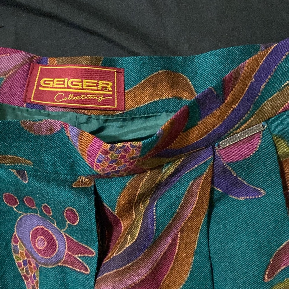 Geiger collections 1990’s peacock midi skirt